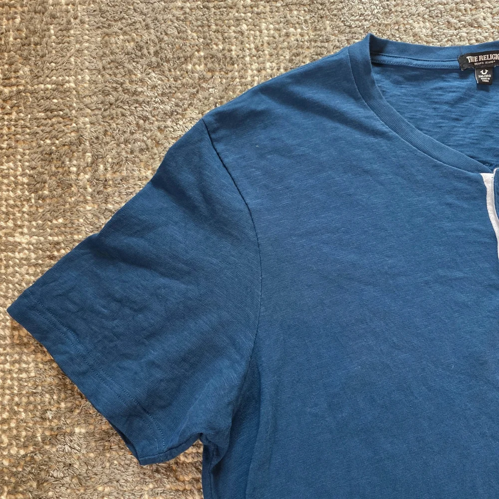 True Religion Men's Blue Henley Shirt
